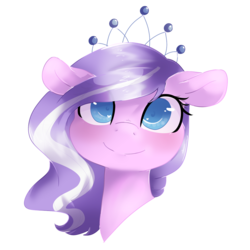 Size: 1280x1280 | Tagged: safe, artist:rue-willings, diamond tiara, earth pony, pony, g4, cute, diamondbetes, female, floppy ears, heart eyes, looking at you, portrait, simple background, smiling, solo, tiara, transparent background, wingding eyes