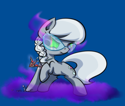 Size: 430x365 | Tagged: safe, artist:alazak, silver spoon, g4, alicorn amulet, dark magic, evil, female, implied diamond tiara, magic, solo