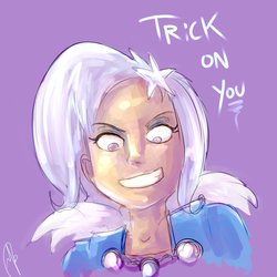 Size: 2100x2100 | Tagged: safe, artist:manic-the-lad, trixie, human, g4, 30 minute art challenge, female, gift art, grin, high res, humanized, solo