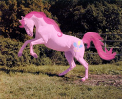Size: 429x349 | Tagged: safe, artist:rigazzberryjello, pinkie pie, horse, g4, hoers, irl, irl horse, photo, ponies in real life, realistic, recolored hoers