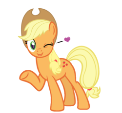 Size: 774x720 | Tagged: safe, artist:rozyfly10, applejack, g4, cute, heart, wink