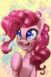 Size: 1024x1536 | Tagged: safe, artist:neylatl, pinkie pie, g4, bust, cute, diapinkes, female, happy, open mouth, smiling, solo