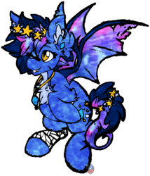 Size: 592x693 | Tagged: safe, artist:php166, oc, oc only, bat pony, pony, customized toy, female, piercing, wings