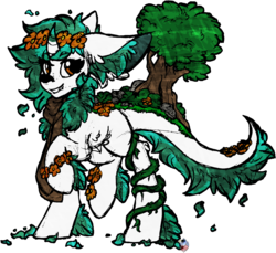 Size: 3229x2964 | Tagged: safe, artist:php166, oc, oc only, oc:sylva, earth pony, original species, pony, customized toy, female, floral head wreath, flower, high res, lutei, tree, vine