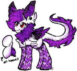 Size: 751x697 | Tagged: safe, artist:php166, oc, oc only, oc:uelle, original species, pegasus, pony, clothes, female, lutei, piercing, socks, wings