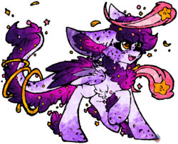 Size: 827x672 | Tagged: safe, artist:php166, oc, oc only, oc:via lactea, original species, pegasus, pony, female, freckles, lutei, shooting star, stars, wings