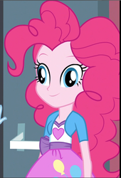 Size: 714x1053 | Tagged: safe, screencap, pinkie pie, equestria girls, g4, my little pony equestria girls: friendship games, clothes, derp, faic, female, shirt, skirt, smiling, solo