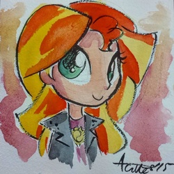 Size: 1080x1080 | Tagged: safe, artist:agnes garbowska, sunset shimmer, equestria girls, g4, female, solo