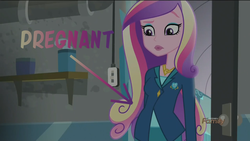 Size: 1440x810 | Tagged: safe, edit, edited screencap, screencap, dean cadance, princess cadance, equestria girls, g4, my little pony equestria girls: friendship games, female, pregnant, solo