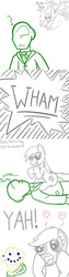 Size: 197x788 | Tagged: safe, artist:mysterywhiteflame, derpy hooves, oc, oc:anon, human, pegasus, pony, g4, comic, funny, heart, muffin, talking