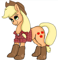 Size: 922x944 | Tagged: safe, artist:graffiti, applejack, g4, boots, clothes, female, solo