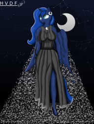 Size: 1280x1679 | Tagged: safe, princess luna, anthro, g4, breasts, busty princess luna, constellation, female, solo