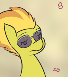 Size: 525x595 | Tagged: safe, artist:liracrown, part of a set, spitfire, g4, female, liracrown's calendar, part of a series, portrait, simple background, solo, sunglasses