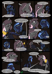 Size: 1240x1754 | Tagged: safe, artist:lunarcakez, princess celestia, princess luna, comic:the origins of hollow shades, g4, comic, pink-mane celestia, torch, younger