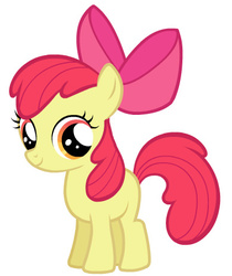 Size: 389x464 | Tagged: source needed, useless source url, safe, apple bloom, g4, female, looking at you, simple background, solo, vector, white background