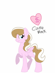 Size: 1536x2048 | Tagged: safe, artist:smileverse, oc, oc only, oc:generous love, pegasus, pony, cutie mark, female, offspring, parent:diamond tiara, parent:featherweight, parents:feathertiara, simple background, solo