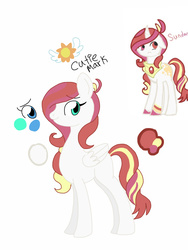 Size: 1536x2048 | Tagged: safe, artist:smileverse, oc, oc only, oc:sundancer, pegasus, pony, cutie mark, female, offspring, parent:flash sentry, parent:sunset shimmer, parents:flashimmer, reference sheet, simple background, solo