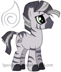 Size: 534x634 | Tagged: safe, artist:ipandacakes, oc, oc only, oc:kokoto, zebra, offspring, parent:unnamed oc, parent:zecora, parents:canon x oc, solo, watermark