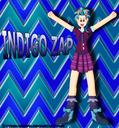 Size: 4290x4599 | Tagged: safe, artist:cyber-murph, indigo zap, equestria girls, g4, my little pony equestria girls: friendship games, absurd resolution, arms wide open, clothes, crystal prep academy uniform, female, fist, goggles, looking at you, open mouth, school uniform, small head, smiling, solo
