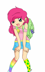 Size: 800x1280 | Tagged: safe, artist:cute_pinkie7, pinkie pie, human, g4, clothes, cute, female, humanized, school, socks, solo