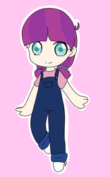 Size: 800x1280 | Tagged: safe, artist:cute_pinkie7, lily longsocks, human, g4, anime, base used, child, humanized, pink background, simple background, solo