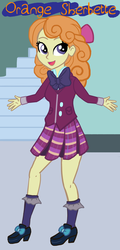 Size: 851x1777 | Tagged: safe, artist:oneovertwo, orange sherbette, equestria girls, g4, my little pony equestria girls: friendship games, anatomically incorrect, background human, clothes, crystal prep academy uniform, female, school uniform, solo