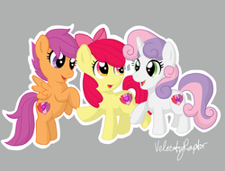 Size: 6000x4550 | Tagged: safe, artist:velocityraptor, apple bloom, scootaloo, sweetie belle, earth pony, pegasus, pony, unicorn, crusaders of the lost mark, g4, absurd resolution, cutie mark, cutie mark crusaders, filly, the cmc's cutie marks