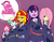 Size: 1542x1200 | Tagged: safe, artist:empty-10, fluttershy, pinkie pie, rainbow dash, sunset shimmer, twilight sparkle, equestria girls, g4, akko kagari, amanda o'neill, anime, belt, clothes, cute, diana cavendish, dress, jasminka antonenko, little witch academia, moe, side slit, skirt, sucy manbavaran, uniform, witch