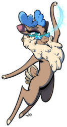 Size: 1593x2995 | Tagged: safe, artist:gray--day, velvet (tfh), deer, reindeer, them's fightin' herds, community related, female, rearing, solo, sunglasses