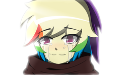 Size: 4200x2500 | Tagged: safe, artist:misterbrony, rainbow dash, human, g4, crying, female, humanized, solo