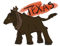 Size: 900x687 | Tagged: safe, artist:kikyuu, texas (tfh), bull, them's fightin' herds, cattle, community related, horse collar, texas