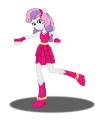 Size: 2026x2544 | Tagged: safe, artist:deannaphantom13, sweetie belle, equestria girls, g4, clothes, dress, eared humanization, fall formal outfits, female, fingerless gloves, gloves, high res, looking at you, ponied up, simple background, smiling, solo, transparent background