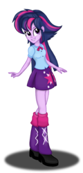 Size: 801x1673 | Tagged: safe, artist:deannaphantom13, twilight sparkle, equestria girls, g4, alternate hairstyle, clothes, female, looking at you, punklight sparkle, simple background, smiling, solo, transparent background