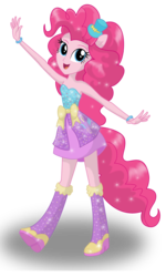 Size: 1919x3200 | Tagged: safe, artist:deannaphantom13, pinkie pie, equestria girls, g4, bare shoulders, clothes, cute, diapinkes, dress, dress interior, fall formal outfits, female, looking at you, open mouth, ponied up, simple background, sleeveless, smiling, solo, sparkles, strapless, transparent background