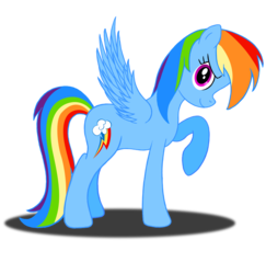 Size: 2038x2094 | Tagged: safe, artist:deannaphantom13, rainbow dash, g4, female, high res, looking at you, raised hoof, simple background, smiling, solo, transparent background