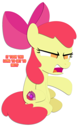 Size: 800x1300 | Tagged: safe, artist:narflarg, apple bloom, crusaders of the lost mark, g4, angry, cutie mark, female, solo, the cmc's cutie marks