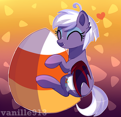 Size: 1600x1548 | Tagged: safe, oc, oc only, bat pony, pony, candy, candy corn, eyes closed, female, food, happy, hug, mare, solo