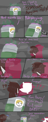 Size: 600x1500 | Tagged: safe, mr. turnip, pinkie pie, vocational death cruise, g4, angela orosco, discord whooves, harry mason, james sunderland, knife, konami, pinkamena diane pie, silent hill, steam