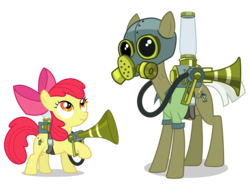 Size: 2000x1500 | Tagged: safe, artist:tizerfiction, apple bloom, max raid, bloom & gloom, g4, pest control pony, simple background, transparent background, twitbuster apple bloom, vector