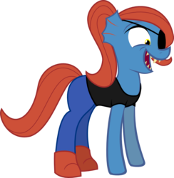 Size: 803x823 | Tagged: safe, artist:derjuin, pony, ponified, simple background, solo, transparent background, undertale, undyne