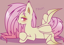 Size: 1280x911 | Tagged: safe, artist:mimtii, fluttershy, bat pony, pony, g4, female, flutterbat, looking at you, open mouth, rawr, solo