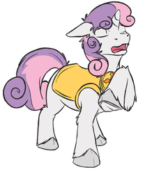 Size: 553x664 | Tagged: safe, artist:donlawride, sweetie belle, pony, unicorn, g4, a link to equestria, crossover, female, solo, the legend of zelda