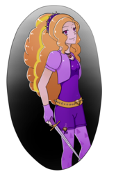 Size: 720x1080 | Tagged: safe, artist:arielfan90, artist:mimimikasa, adagio dazzle, equestria girls, g4, amulet, clothes, commission, female, fingerless gloves, gloves, katana, necklace, solo, spikes, sword, weapon