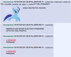 Size: 530x424 | Tagged: safe, minuette, g4, /mlp/, 4chan, 4chan screencap, female, hivemind, solo, text