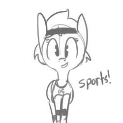 Size: 792x792 | Tagged: safe, artist:tjpones, oc, oc only, oc:sporty mcsportshorse, monochrome, solo, sports, workout outfit