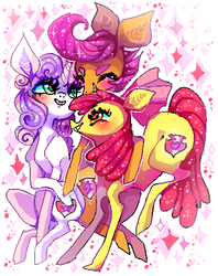 Size: 376x474 | Tagged: safe, artist:suippumato, apple bloom, scootaloo, sweetie belle, crusaders of the lost mark, g4, my little pony: friendship is magic, cutie mark, cutie mark crusaders, the cmc's cutie marks