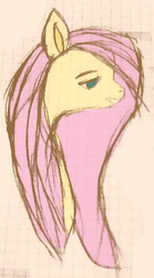 Size: 1164x2100 | Tagged: safe, artist:pinkiejay, fluttershy, g4, bust, female, graph paper, solo, traditional art