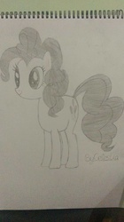 Size: 536x960 | Tagged: artist needed, safe, pinkie pie, g4, female, monochrome, solo, traditional art