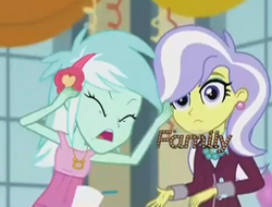 Size: 468x355 | Tagged: safe, screencap, lyra heartstrings, upper crust, equestria girls, g4, my little pony equestria girls: friendship games, angry, discovery family logo, faic, skunk stripe