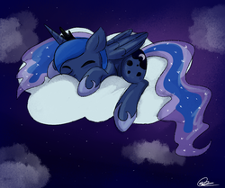 Size: 954x798 | Tagged: safe, artist:pumpkin-paw, princess luna, pony, g4, female, sleeping, solo